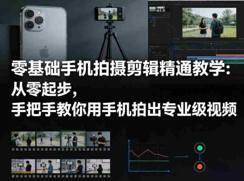 零基础手机拍摄剪辑精通教学：从零起步，手把手教你用手机拍出专业级视频-OG资源站
