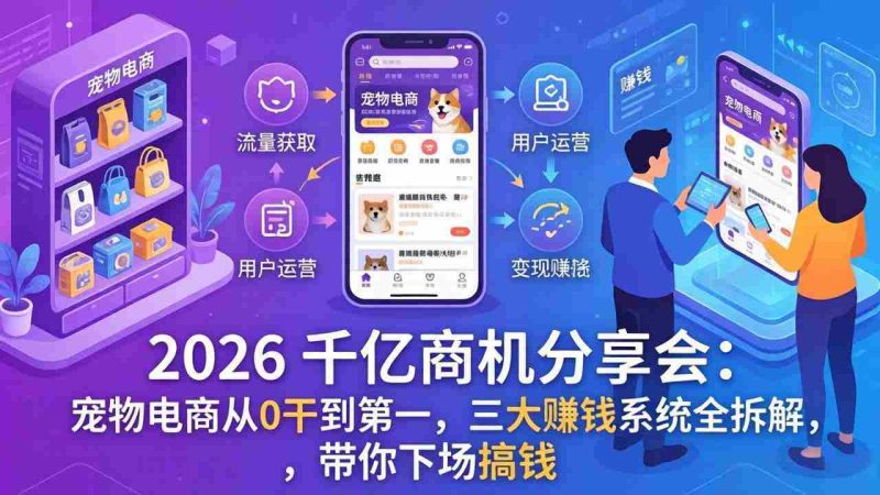 （17726期）2026 千亿商机分享会：宠物电商从0干到第一，三大赚钱系统全拆解，带你下场搞钱-OG资源站