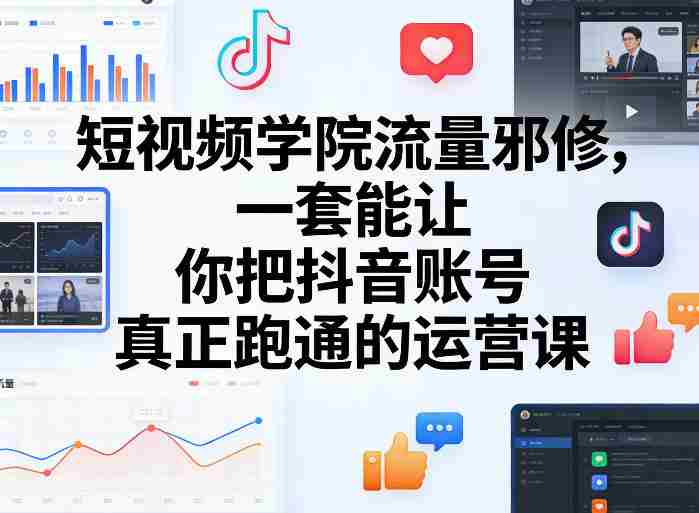 短视频学院流量邪修,一套能让你把抖音账号真正跑通的运营课-OG资源站