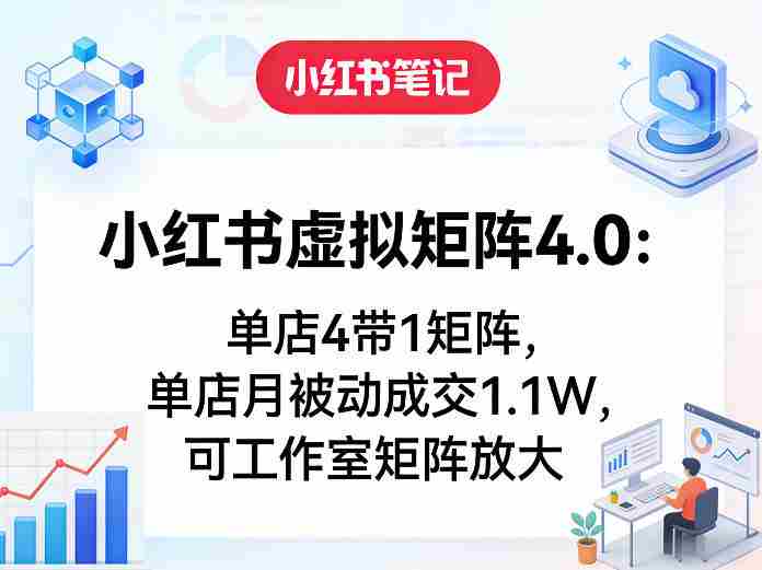小红书虚拟矩阵4.0：单店4带1矩阵，单店月被动成交1.1W，可工作室矩阵放大-OG资源站