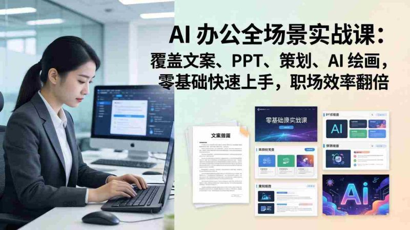 （17732期） AI 办公全场景实战课：覆盖文案、PPT、策划、AI 绘画，零基础快速上手，职场效率翻倍-OG资源站
