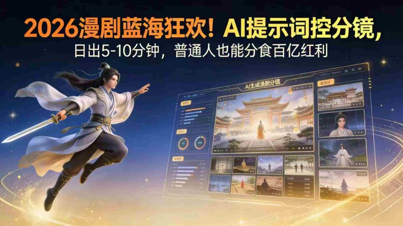 （17734期）2026漫剧红利实锤！ AI 提示词控分镜， 普通人也能轻松月入过万-OG资源站