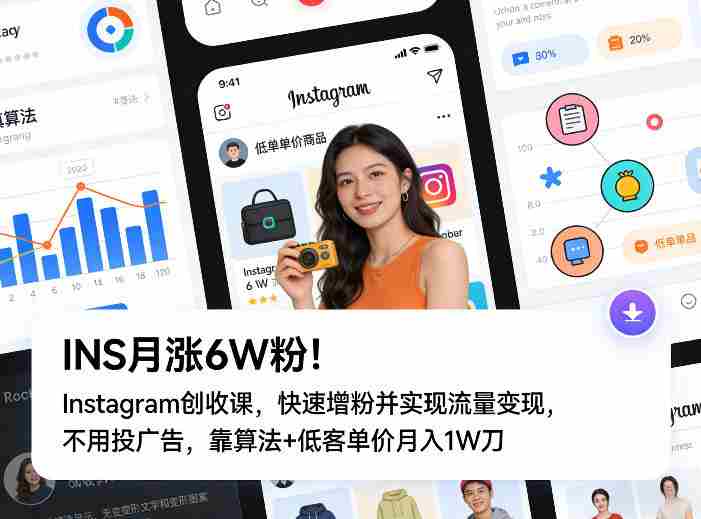 INS月涨6W粉！Instagram创收课，快速增粉并实现流量变现，不用用投广告，靠算法+低客单价月入1W刀-OG资源站