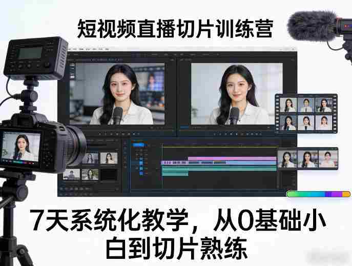 短视频直播切片训练营，7天系统化教学，从0基础小白到切片熟练-OG资源站