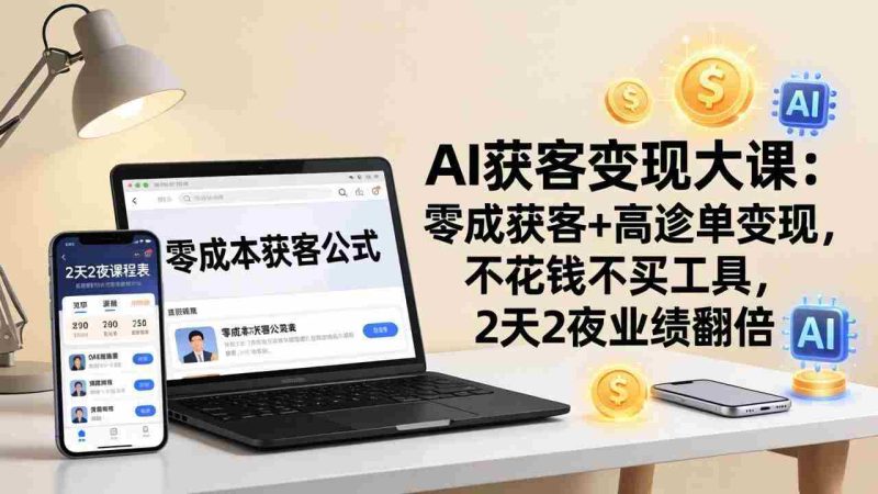 （17735期）AI获客变现大课：零成本获客+高客单变现，不花钱不买工具，2天2夜业绩翻倍-OG资源站