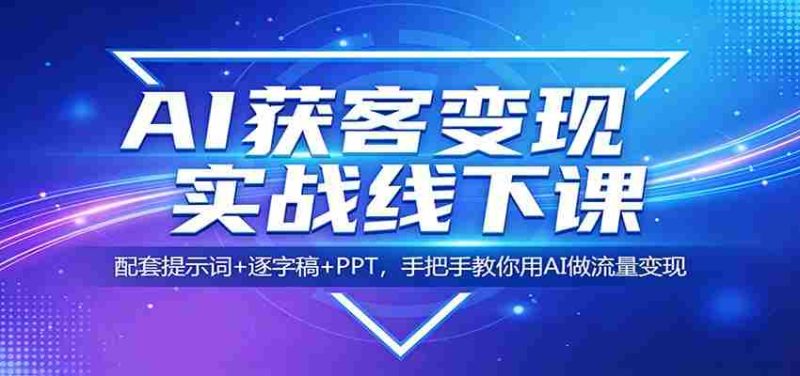 AI获客变现实战线下课：配套提示词+逐字稿+PPT，手把手教你用AI做流量变现-OG资源站