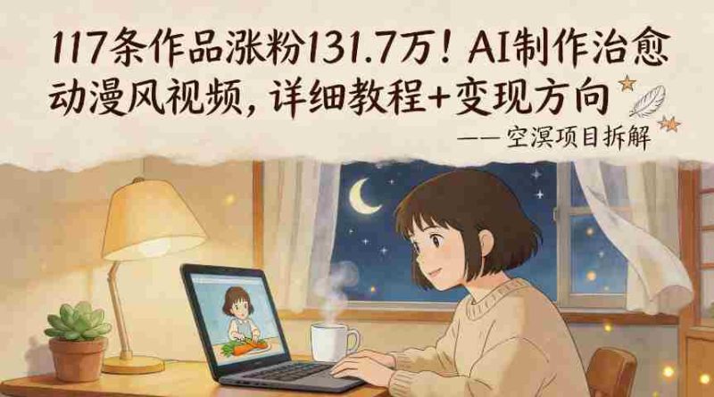 117条作品涨粉131.7W！AI制作治愈动漫风视频，详细教程+变现方向-OG资源站