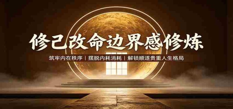 修己改命边界感修炼：筑牢内在秩序，摆脱内耗消耗，解锁顺遂贵重人生格局-OG资源站