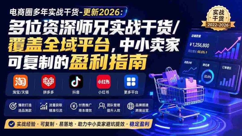 (20159期)电商圈多年实战干货-更新2026:多位资深师兄实战干货/覆盖全域平台,中小卖家可复制的盈利指南-OG资源站