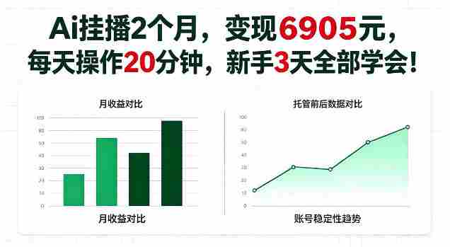 Ai挂播2个月，变现6905，每天操作20分钟，新手3天全部学会！【揭秘】-OG资源站