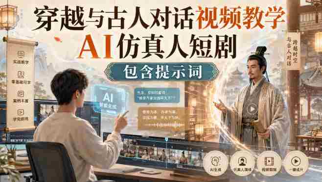 穿越与古人对话视频教学,AI仿真人短剧,包含提示词-OG资源站