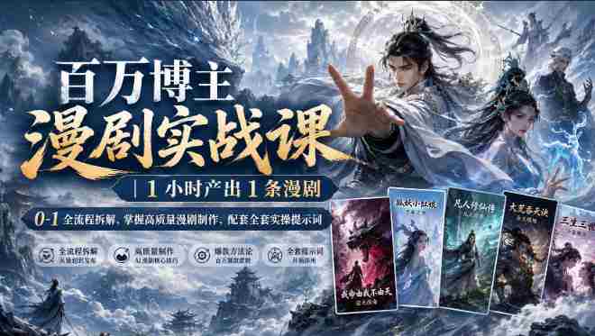 百万博主漫剧实战课|1小时产出1条漫剧,0‑1全流程拆解,掌握高质量漫剧制作,配套全套实操提示词-OG资源站