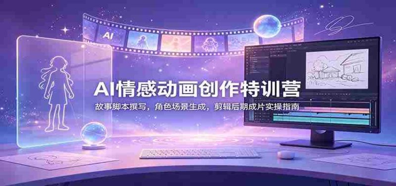 AI情感动画创作特训营：故事脚本撰写，角色场景生成，剪辑后期成片实操指南-OG资源站