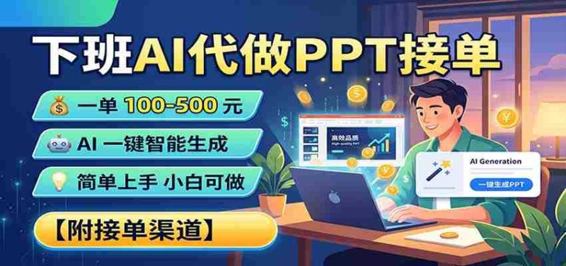 下班AI代做PPT接单，一单100-500，AI一键生成，小白也能做，附接单渠道-OG资源站
