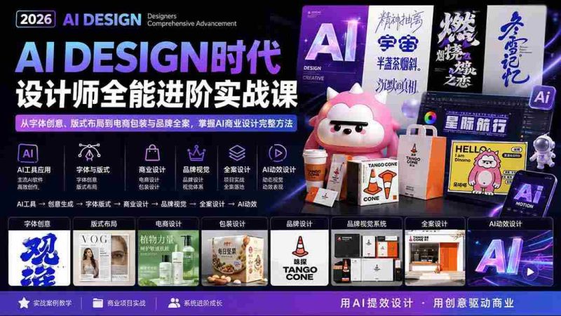 （20195期）2026AI DESIGN时代设计师全能进阶实战课：从字体创意、版式布局到电商包装与品牌全案，掌握AI商业设计完整方法-OG资源站