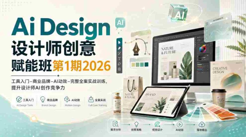 Ai Design设计师创意赋能班第1期2026｜工具入门‑商业品牌‑AI动效‑完整全案实战训练，提升设计师AI创作竞争力-OG资源站