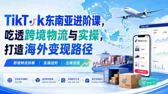 TikTok东南亚进阶课，吃透跨境物流与实操，打造海外变现路径-OG资源站