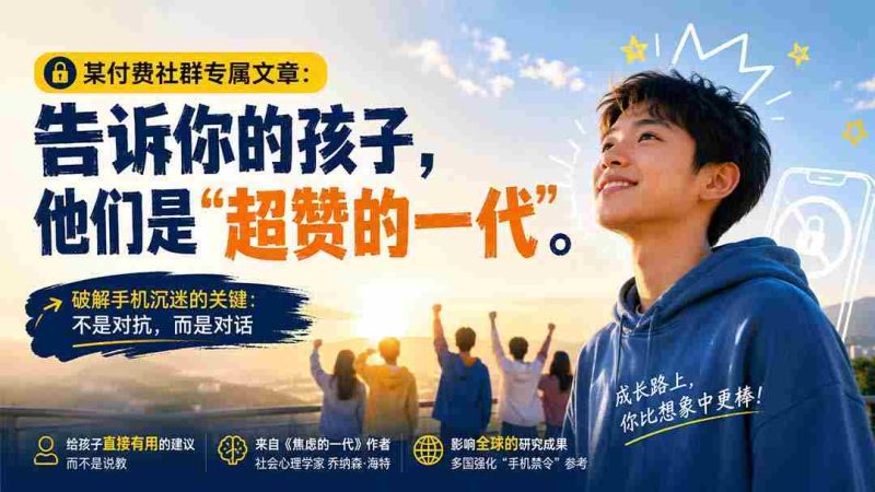 （20222期）某付费社群专属文章：告诉你的孩子，他们是“超赞的一代”。-OG资源站