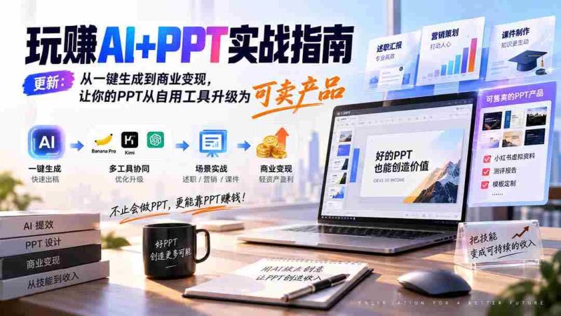 (20247期)玩赚AI+PPT实战指南-更新5月13:从一键生成到商业变现,让你的PPT从自用工具升级为可卖产品-OG资源站