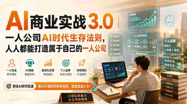 AI商业实战3.0｜一人公司AI时代生存法则，人人都能打造属于自己的一人公司-OG资源站