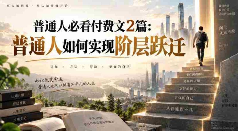 普通人必看付费文2篇：普通人如何实现阶层跃迁-OG资源站