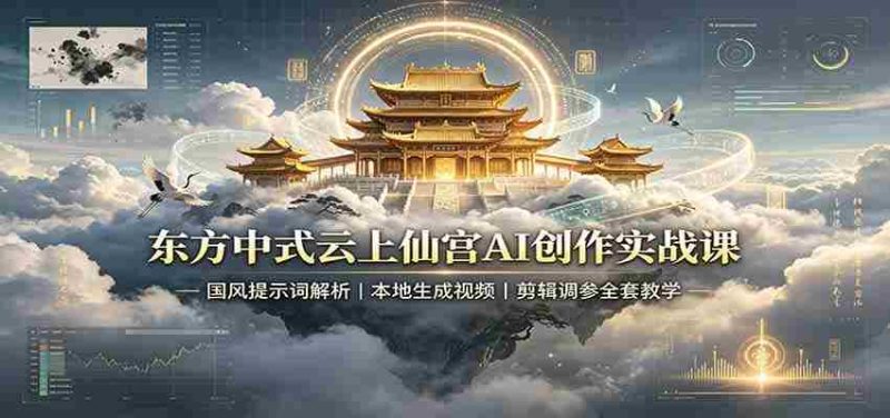 东方中式云上仙宫AI创作实战课：国风提示词解析，本地生成视频，剪辑调参全套教学-OG资源站