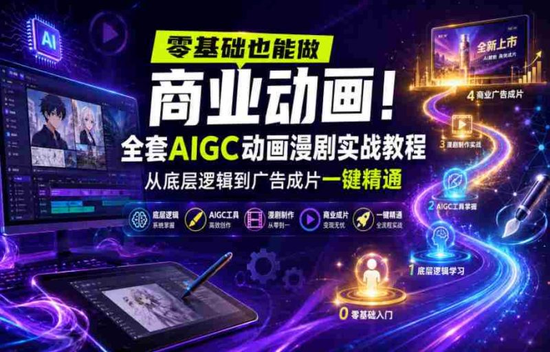 零基础也能做商业动画！全套AIGC动画漫剧实战教程，从底层逻辑到广告成片一键精通（更新0905）-OG资源站