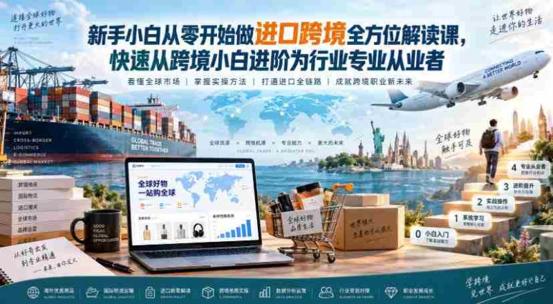 新手小白从零开始做进口跨境全方位解读课，快速从跨境小白进阶为行业专业从业者-OG资源站