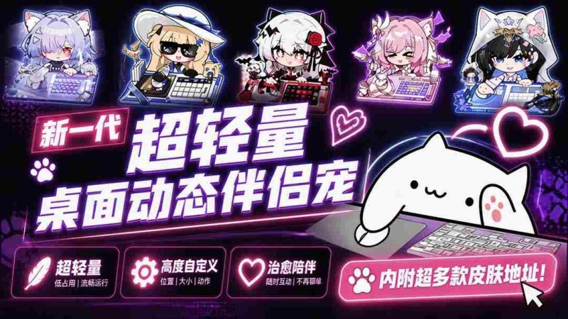 （20293期）开源免费用！新一代超轻量桌面动态伴侣宠，体验更美观，更丝滑，内附超多款皮肤地址，BongoCat-OG资源站
