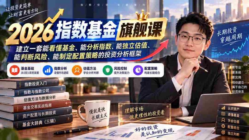 （20298期）2026指数基金旗舰课｜建立一套能看懂基金、能分析指数、能独立估值、能判断风险、能制定配置策略的投资分析框架-OG资源站