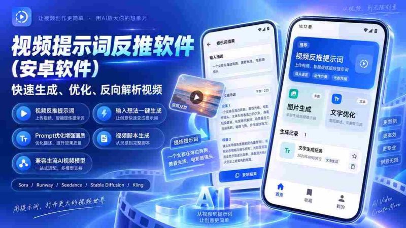 （20301期）视频提示词反推软件（安卓软件），快速生成、优化、反向解析视频-OG资源站