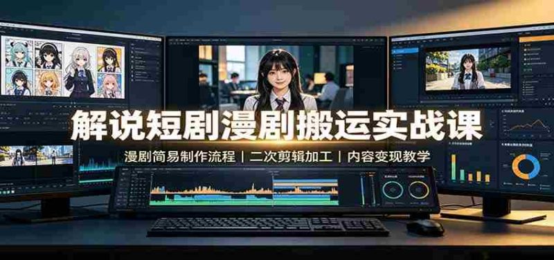解说短剧漫剧搬运实战课：漫剧简易制作流程，二次剪辑加工，内容变现教学-OG资源站