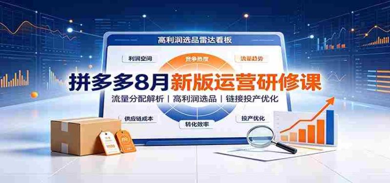 拼多多8月新版运营研修课：流量分配解析，高利润选品，链接投产优化-OG资源站