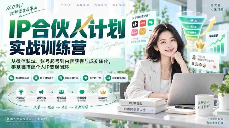 (20321期)IP合伙人计划实战训练营-更新:从微信私域、账号起号到内容获客与成交转化,零基础搭建个人IP变现闭环-OG资源站