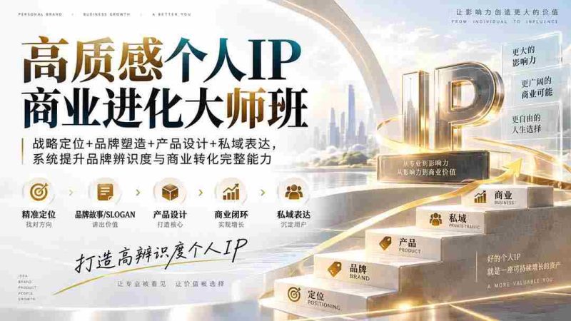 (20324期)高质感个人IP商业进化大师班:战略定位+品牌塑造+产品设计+私域表达,系统提升品牌辨识度与商业转化完整能力-OG资源站