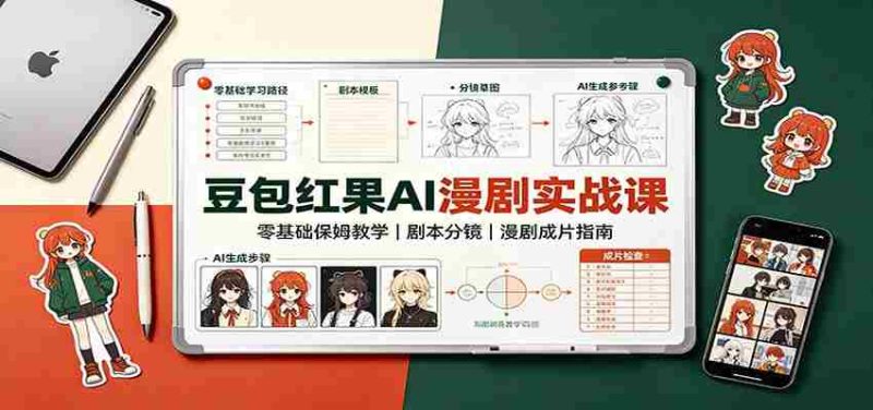 豆包红果AI漫剧实战课：零基础保姆教学，剧本分镜，漫剧成片指南-OG资源站