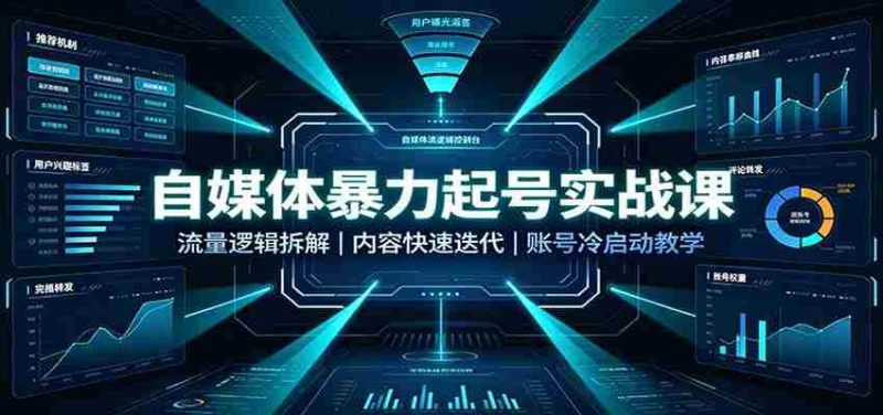 自媒体暴力起号实战课：流量逻辑拆解，内容快速迭代，账号冷启动教学-OG资源站