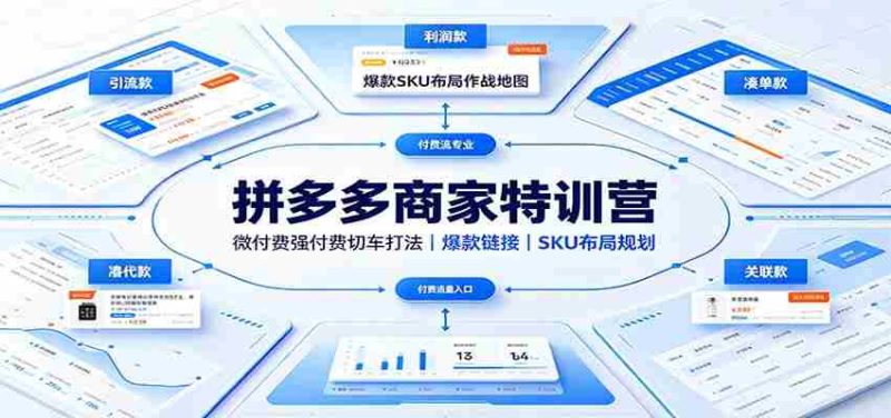 拼多多商家特训营：微付费强付费切车打法，爆款链接，SKU布局规划-OG资源站