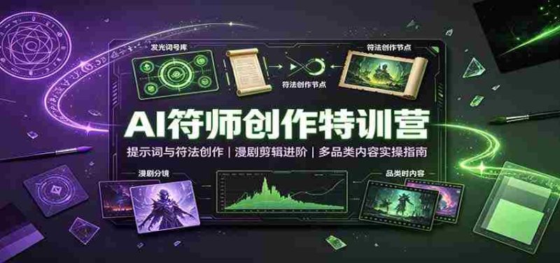 AI符师创作特训营：提示词与符法创作，漫剧剪辑进阶，多品类内容实操指南-OG资源站