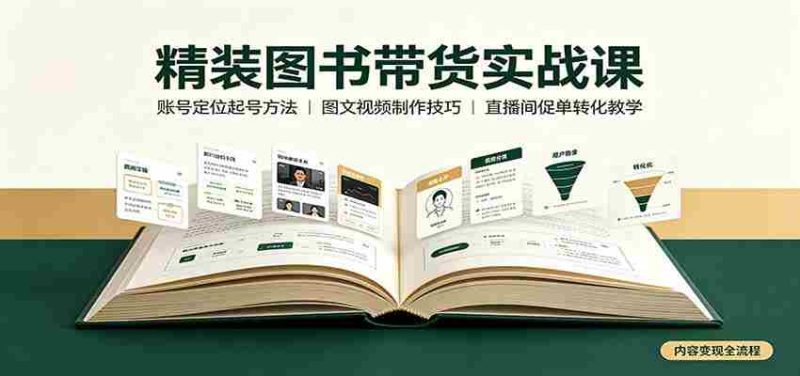 精装图书带货实战课：账号定位起号方法，图文视频制作，促单转化教学-OG资源站