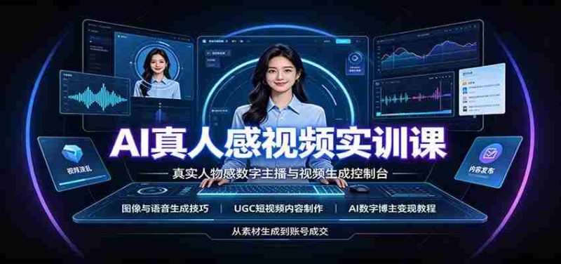 AI真人感视频实训课：图像语音生成，UGC内容制作，AI数字博主变现教程-OG资源站