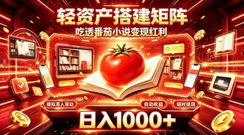 轻资产搭建矩阵,吃透番茄小说变现红利,日入1000+,支持无限矩阵放大【揭秘】-OG资源站