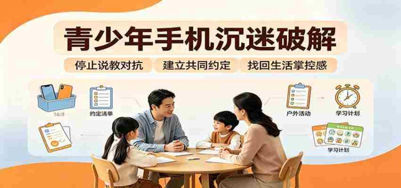 青少年手机沉迷破解：跳出管控说教思维，六步法引导孩子夺回注意力掌控权-OG资源站