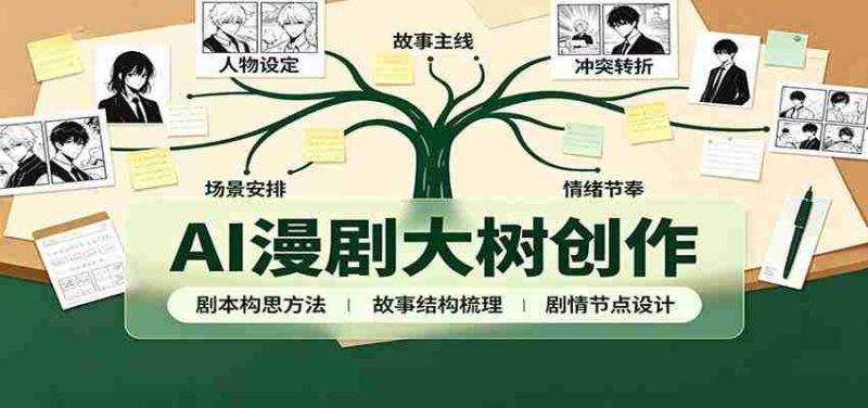 AI漫剧大树创作:剧本构思课程讲解,软件插件配置,配套工具资料完整梳理-OG资源站