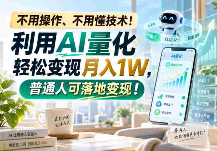 利用AI量化轻松变现月入1W，普通人可落地变现，不用操作、不用懂技术！-OG资源站