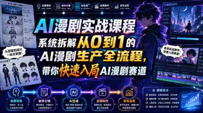 AI漫剧实战课程，系统拆解从0到1的AI漫剧生产全流程，带你快速入局AI漫剧赛道（更新）-OG资源站