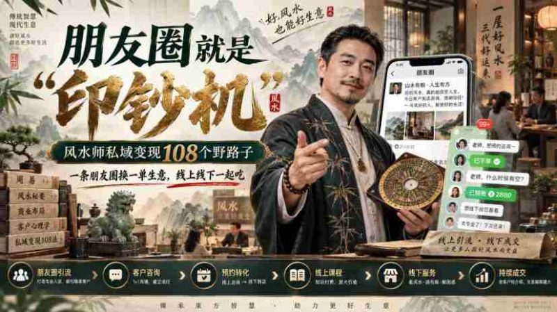 朋友圈就是“印钞机”，风水师私域变现108个野路子，一条朋友圈换一单生意，线上线下一起吃【文档】-OG资源站
