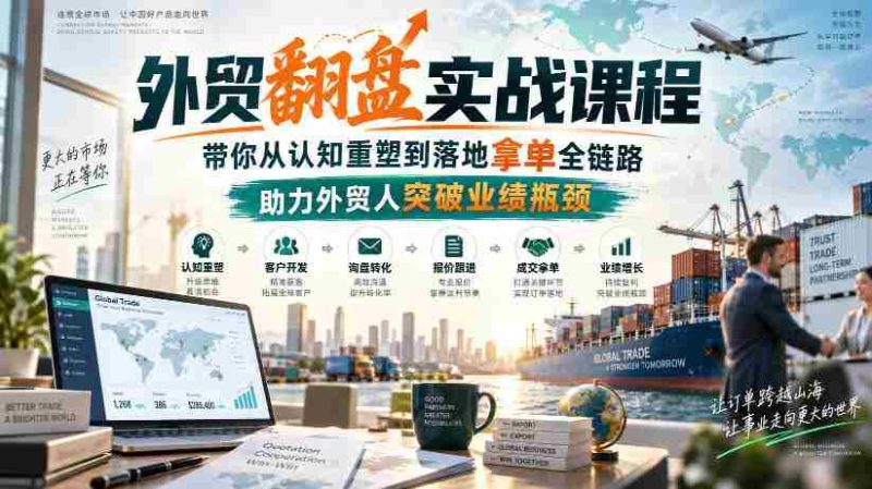 外贸翻盘实战课程，带你从认知重塑到落地拿单全链路，助力外贸人突破业绩瓶颈-OG资源站