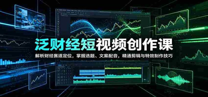 泛财经短视频创作课：解析财经赛道定位，掌握选题、文案配音，精通剪辑与特效制作技巧-OG资源站