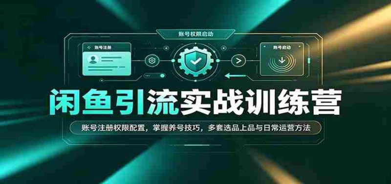 闲鱼引流实战训练营：账号注册权限配置，掌握养号技巧，多套选品上品与日常运营方法-OG资源站